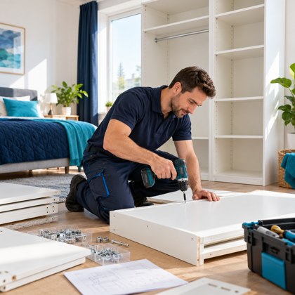 Möbelmontage – illustratives Foto